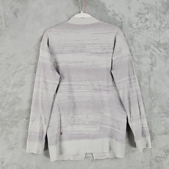 Lululemon Mul Bundle Wrap Womens Size 2 Gray Asymmetric Zip Jacket Athleisure - Picture 2 of 8